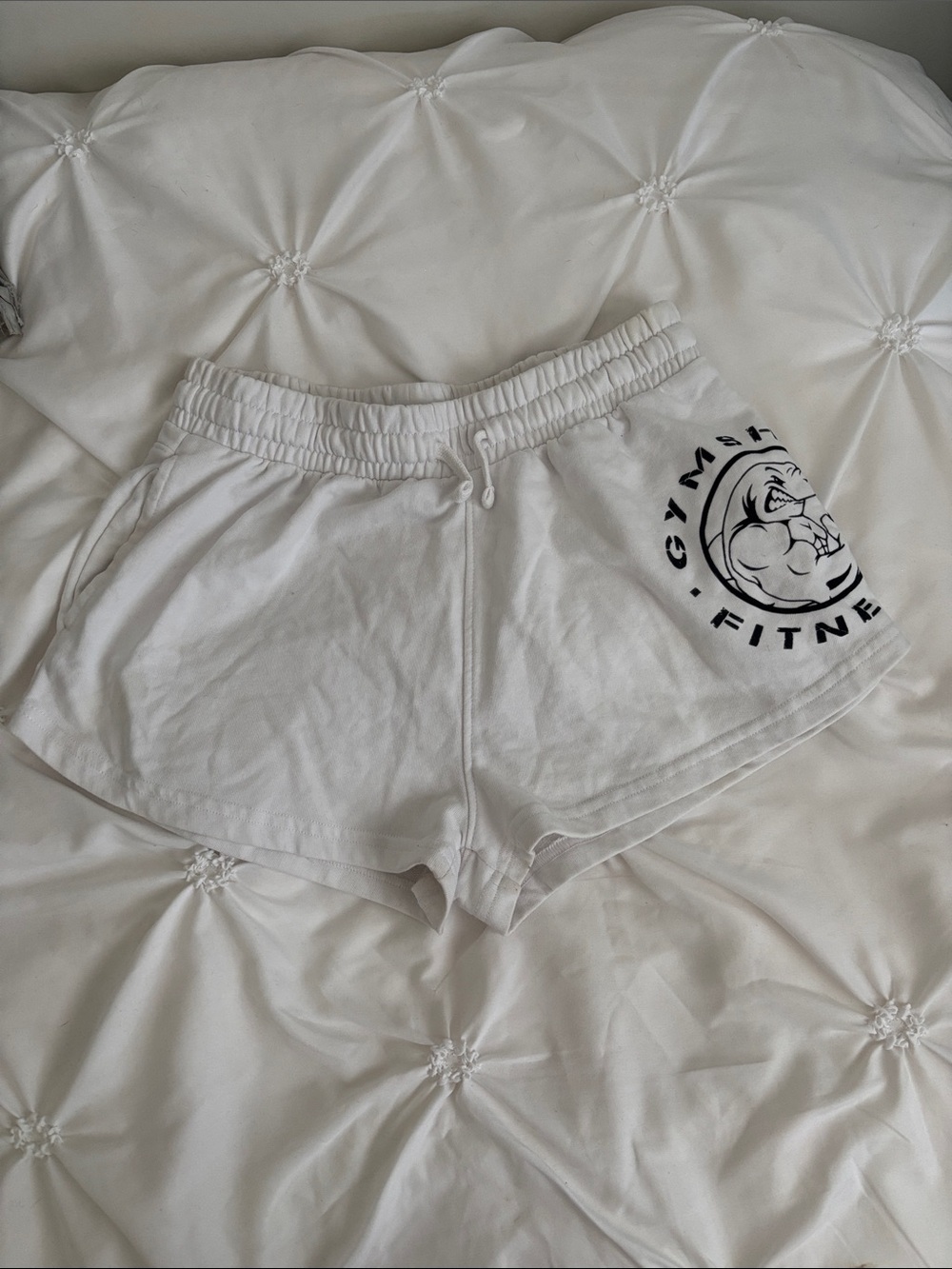 GYMSHARK White Logo Women’s Sweat Shorts